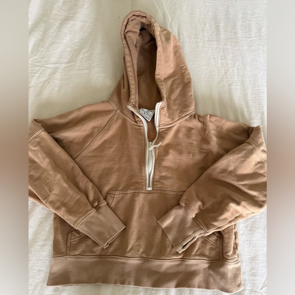 Aerie Tan Half-Zip Hoodie - Picture 2 of 5